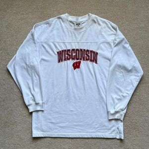 Vtg Embroidered Wisconsin Badgers Crewneck Sweatshirt Lee‎ Sport 90s XL